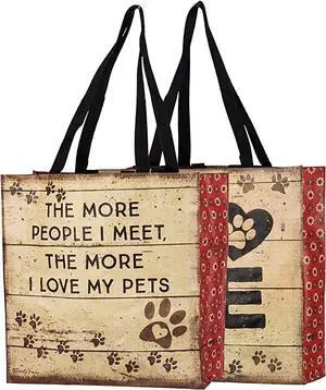 Primitives By Kathy Market Tote - Love My Pets, 15 x 15 x 6" Primitives By Kathy Market Tote - Love My Pets, 15 x 15 x 6"