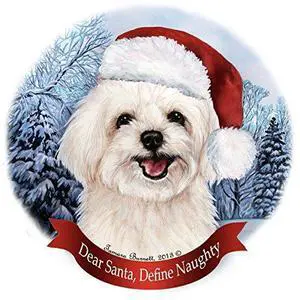Holiday Pet Gifts Maltipoo Santa Hat Dog Porcelain Christmas Tree Ornament Holiday Pet Gifts Maltipoo Santa Hat Dog Porcelain Christmas Tree Ornament
