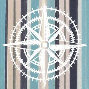 Boston International 5 x 5 in. Paper Cocktail Napkin Compass Rose - Pack of 20 Boston International 5 x 5 in. Paper Cocktail Napkin Compass Rose - Pack of 20