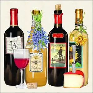 Paperproducts Design 20-Pack Fine Wines Paper Cocktail Napkins Paperproducts Design 20-Pack Fine Wines Paper Cocktail Napkins