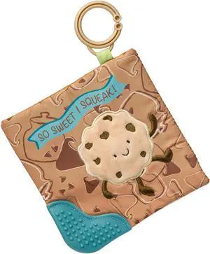 Mary Meyer Crinkle Teether Toy with Baby Paper/Squeaker, 6 x 6in, Chippy Cookie Mary Meyer Crinkle Teether Toy with Baby Paper/Squeaker, 6 x 6in, Chippy Cookie