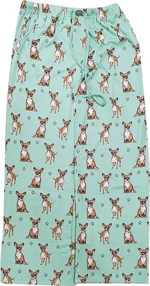 Chihuahua Unisex Lightweight Cotton Blend Pajama Bottoms- Large Chihuahua Unisex Lightweight Cotton Blend Pajama Bottoms- Large