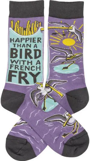 Unisex Primitives by Kathy Socks - Happier Than A Bird With A French Fry Unisex Primitives by Kathy Socks - Happier Than A Bird With A French Fry