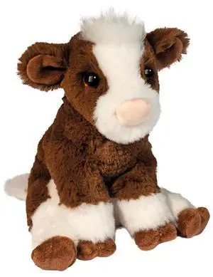 Douglas Mini Bessie Dark Brown and White Cow Plush Stuffed Animal, 6" sitting Douglas Mini Bessie Dark Brown and White Cow Plush Stuffed Animal, 6" sitting