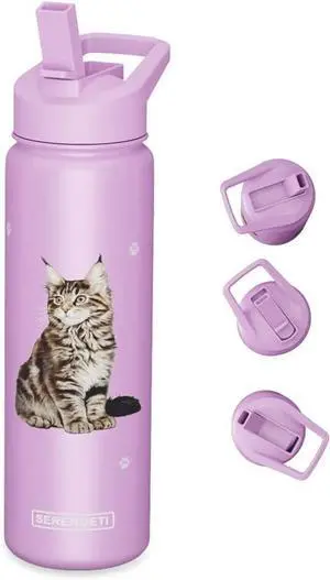 E&S Pets Stainless Steel Water Bottle 24 Oz., Spill Proof (Maine Coon) E&S Pets Stainless Steel Water Bottle 24 Oz., Spill Proof (Maine Coon)