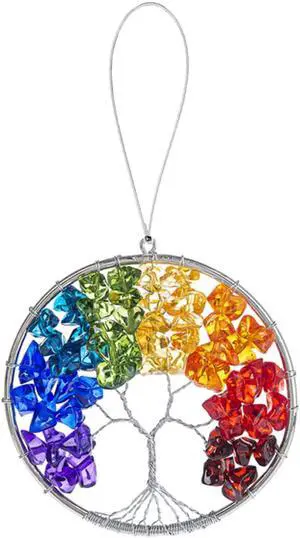Ganz Hanging Acrylic Ornament, Holiday Tree of Life, 3.5" Ganz Hanging Acrylic Ornament, Holiday Tree of Life, 3.5"