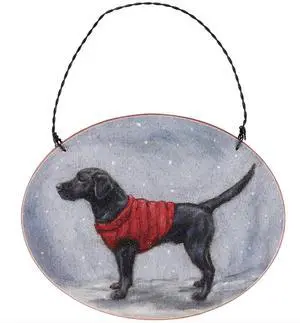 Primitives By Kathy Cozy Black Labrador with Sweater Wooden Christmas Ornament Primitives By Kathy Cozy Black Labrador with Sweater Wooden Christmas Ornament