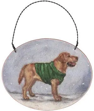 Primitives By Kathy Cozy Yellow Labrador with Sweater Wooden Christmas Ornament Primitives By Kathy Cozy Yellow Labrador with Sweater Wooden Christmas Ornament