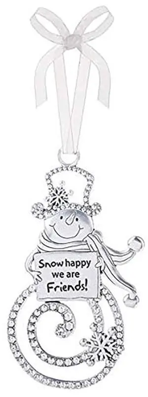 Ganz Ornament - Snow Happy we are Friends! - Silver Ganz Ornament - Snow Happy we are Friends! - Silver
