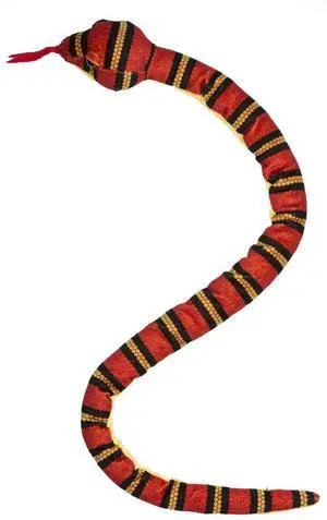 Red Black and Yellow Kingsnake Plush Stuffed Animal Toy - By Ganz, 35" Red Black and Yellow Kingsnake Plush Stuffed Animal Toy - By Ganz, 35"