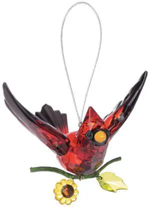 Ganz Sunflower Cardinal Ornament, 3-inch Length, Acrylic and Iron (ACRYF-171) Ganz Sunflower Cardinal Ornament, 3-inch Length, Acrylic and Iron (ACRYF-171)