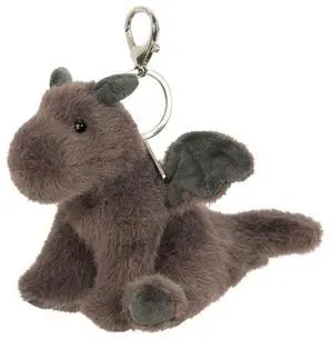Douglas Toys Plush Stuffed Animal Backpack, Purse, Bag Charm, Grey Dragon, 5" Douglas Toys Plush Stuffed Animal Backpack, Purse, Bag Charm, Grey Dragon, 5"