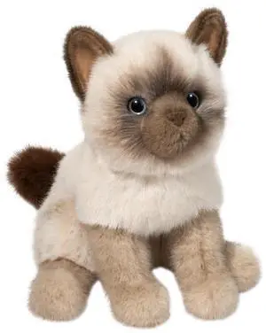 Douglas Cuddle Toys Fu Siamese Cat Plush Stuffed Animal, 9" tall sitting Douglas Cuddle Toys Fu Siamese Cat Plush Stuffed Animal, 9" tall sitting