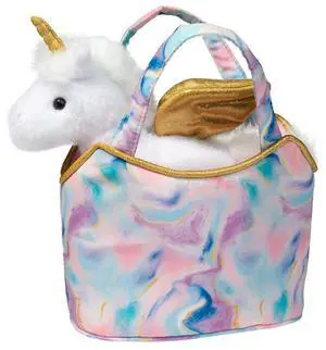 Douglas Magic Swirl Sassy Sak Purse with Pegasus Plush Stuffed Animal Toy, 7" Douglas Magic Swirl Sassy Sak Purse with Pegasus Plush Stuffed Animal Toy, 7"