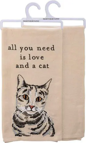 Primitives by Kathy 113045 Kitchen Towel All You Need is Love and A Cat Primitives by Kathy 113045 Kitchen Towel All You Need is Love and A Cat