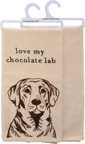 Primitives by Kathy 113202 Kitchen Towel I Love My Chocolate Lab, 28", Cotton Primitives by Kathy 113202 Kitchen Towel I Love My Chocolate Lab, 28", Cotton