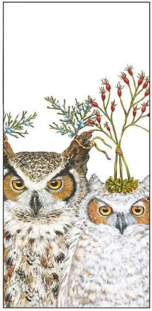 Paperproducts Design Holiday Hoot Guest Towel, Vicki Sawyer, 15 Paperproducts Design Holiday Hoot Guest Towel, Vicki Sawyer, 15