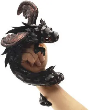 Folkmanis Midnight Dragon Wristlet Finger Puppet, 12" Folkmanis Midnight Dragon Wristlet Finger Puppet, 12"
