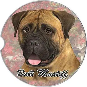 ES Pets Absorbent Stoneware Car Cup Holder Coaster, Bullmastiff ES Pets Absorbent Stoneware Car Cup Holder Coaster, Bullmastiff