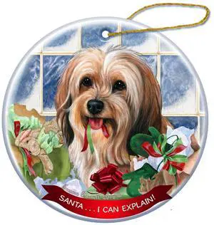 Sable Tibetan Terrier Dog Porcelain Ornament Pet Gift 'Santa.. I Can Explain!' Sable Tibetan Terrier Dog Porcelain Ornament Pet Gift 'Santa.. I Can Explain!'