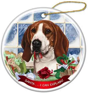 Tree Walker Coonhound Dog Porcelain Ornament Pet Gift 'Santa.. I Can Explain!' Tree Walker Coonhound Dog Porcelain Ornament Pet Gift 'Santa.. I Can Explain!'