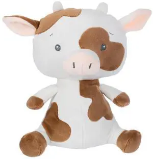 Baby Ganz Cuddle-Me Brown & White Cow with Rattle Plush Stuffed Animal Toy, 9" Baby Ganz Cuddle-Me Brown & White Cow with Rattle Plush Stuffed Animal Toy, 9"