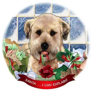 Wheaten Terrier Dog Porcelain Hanging Ornament Pet Gift 'Santa.. I Can Explain!' Wheaten Terrier Dog Porcelain Hanging Ornament Pet Gift 'Santa.. I Can Explain!'