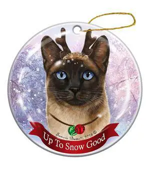 Holiday Pet Gifts Siamese Cat Porcelain Christmas Ornament Holiday Pet Gifts Siamese Cat Porcelain Christmas Ornament