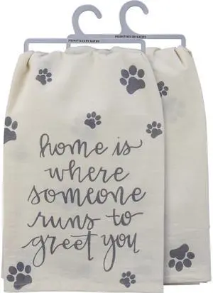 Primitives by Kathy Dish Towel - Home Where Someone Runs to Greet You Primitives by Kathy Dish Towel - Home Where Someone Runs to Greet You