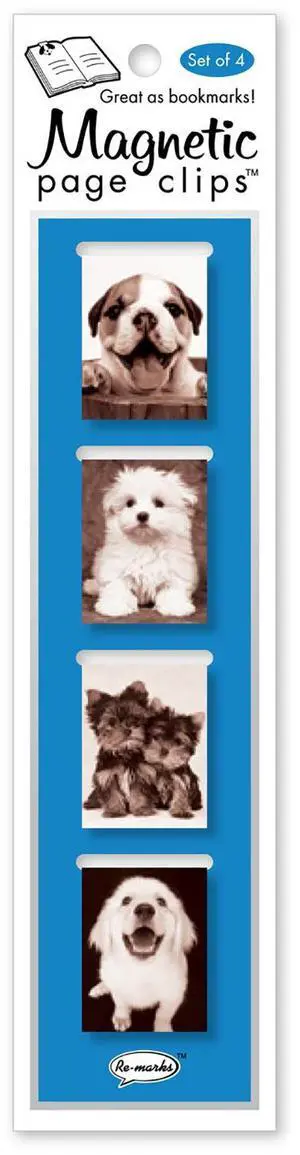 Happy Puppy Mini Photo Magnetic Page Clips Set of 4 By Re-marks (Bulldog pup)) Happy Puppy Mini Photo Magnetic Page Clips Set of 4 By Re-marks (Bulldog pup))
