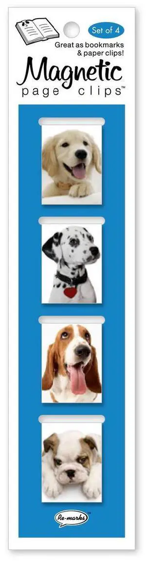 Puppy Dalmatian, Basset Mini Photo Magnetic Page Clips Set of 4 By Re-marks Puppy Dalmatian, Basset Mini Photo Magnetic Page Clips Set of 4 By Re-marks