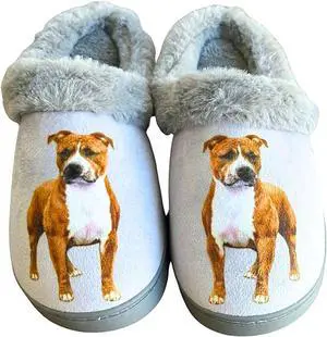 E&S Pets Pitbull Snugg Slippers for Pet Lovers - Fuzzy Memory Foam, S/M E&S Pets Pitbull Snugg Slippers for Pet Lovers - Fuzzy Memory Foam, S/M