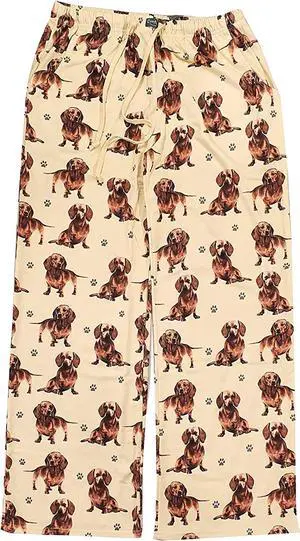 Dachshund Unisex Lightweight Cotton Blend Pajama Bottoms- Medium Dachshund Unisex Lightweight Cotton Blend Pajama Bottoms- Medium