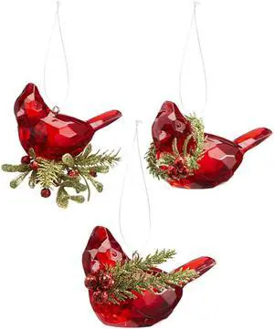 Ganz Kissing Krystals Teeny Cardinal Ornaments Set of 3 Ganz Kissing Krystals Teeny Cardinal Ornaments Set of 3