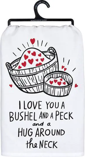 Primitives By Kathy Love You Bushel And A Peck Kitchen Dish Towel, 28" x 28" Primitives By Kathy Love You Bushel And A Peck Kitchen Dish Towel, 28" x 28"