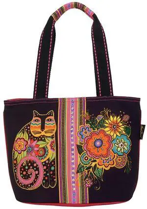 Sun N Sand Laurel Burch Blossoming Feline Medium Shoulder Tote, 14.5" x 6" x 10" Sun N Sand Laurel Burch Blossoming Feline Medium Shoulder Tote, 14.5" x 6" x 10"