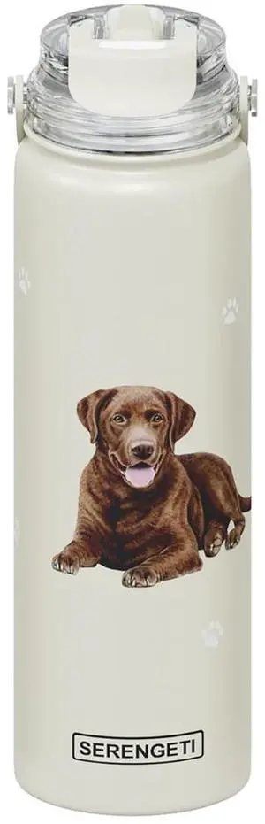 E&S Pets Stainless Steel Water Bottle 24 Oz, Spill Proof (Chocolate Labrador) E&S Pets Stainless Steel Water Bottle 24 Oz, Spill Proof (Chocolate Labrador)