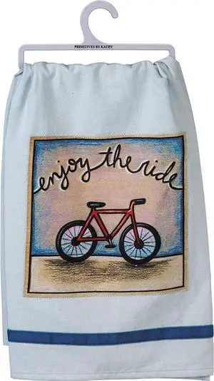 Primitives by Kathy Enjoy The Ride Bicycle Dish Towel Primitives by Kathy Enjoy The Ride Bicycle Dish Towel