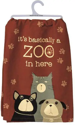 Primitives by Kathy Dish Towel - It's Basically A Zoo in Here Primitives by Kathy Dish Towel - It's Basically A Zoo in Here