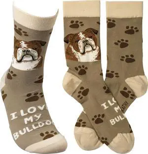 Primitives By Kathy Socks - I Love My Bulldog Primitives By Kathy Socks - I Love My Bulldog