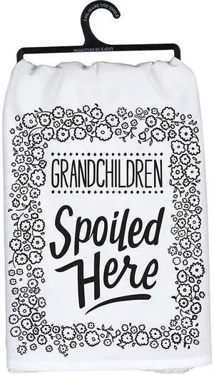 Primitives by Kathy Kitchen Dish Towel - Grandchildren Spoiled Here, 28" Primitives by Kathy Kitchen Dish Towel - Grandchildren Spoiled Here, 28"