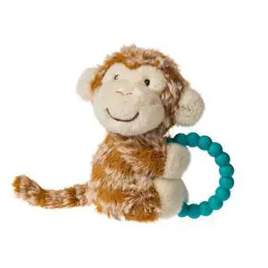 Mary Meyer Soft Baby Rattle with Soothing Teether Ring, 6-Inches, Afrique Monkey Mary Meyer Soft Baby Rattle with Soothing Teether Ring, 6-Inches, Afrique Monkey