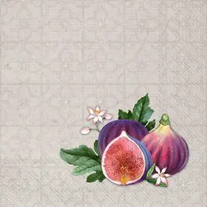 Boston International 5 x 5 in. Paper Cocktail Napkin Figs Figues Grey - 20 count Boston International 5 x 5 in. Paper Cocktail Napkin Figs Figues Grey - 20 count