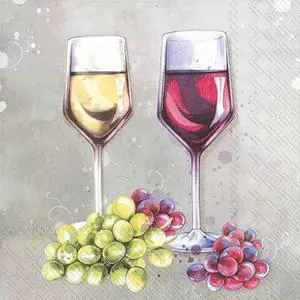 Boston International 5 x 5 in Paper Cocktail Napkin Red & White Wine Pack of 20 Boston International 5 x 5 in Paper Cocktail Napkin Red & White Wine Pack of 20