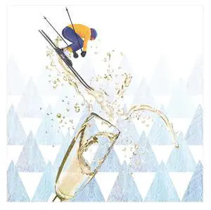 PaperProducts Design Apres Ski Champagne Beverage Napkin, 20 CT, 5 x 5 inches PaperProducts Design Apres Ski Champagne Beverage Napkin, 20 CT, 5 x 5 inches
