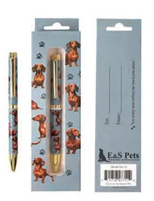 E&S Pets Refillable Ball Point Pen in Gift Box, Red Dachshund Dog E&S Pets Refillable Ball Point Pen in Gift Box, Red Dachshund Dog