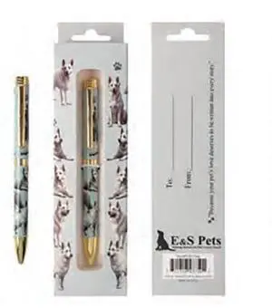 E&S Pets Refillable Ball Point Pen in Gift Box, White German Shepherd Dog E&S Pets Refillable Ball Point Pen in Gift Box, White German Shepherd Dog