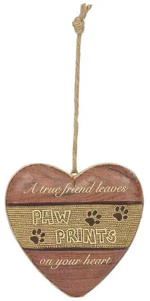 Enesco Dog Cat Heart Ornament, Paw Prints on Your Heart Enesco Dog Cat Heart Ornament, Paw Prints on Your Heart