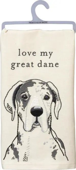 Primitives by Kathy Love My Great Dane Dish Towel, 26" Primitives by Kathy Love My Great Dane Dish Towel, 26"