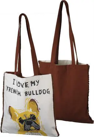Primitives By Kathy Market Shopping Tote - I Love My French Bulldog Primitives By Kathy Market Shopping Tote - I Love My French Bulldog